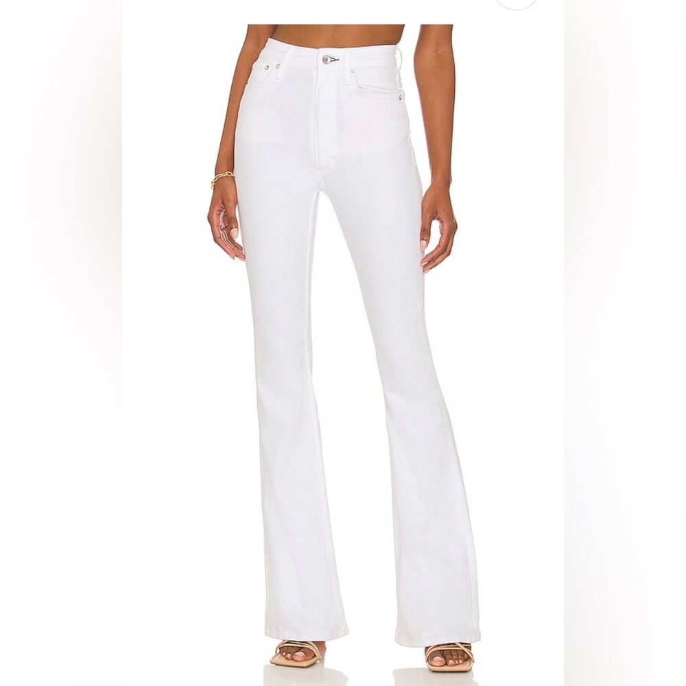 Casey High-Rise Flare in Optic White